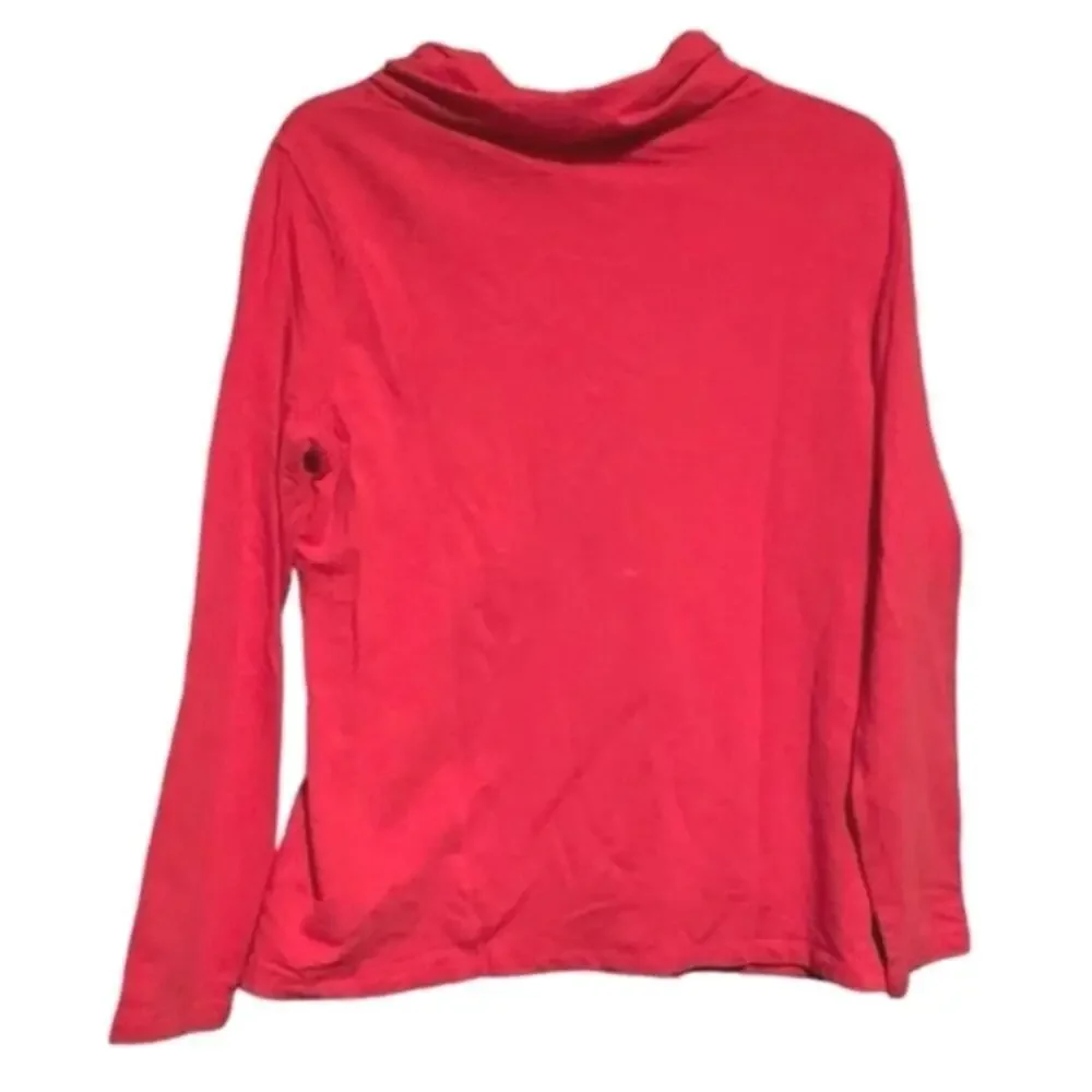 Brooks Brothers Red Cowl Neck Hoodie Sweatshirt Medium Cotton Blend - Picture 2 of 4